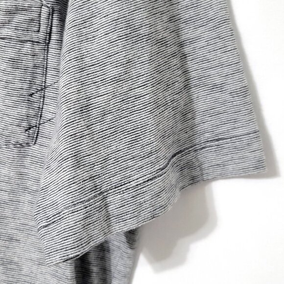 Billy Reid Mens Polo Shirt Size 2XL Gray Pinstripe Pocket Short Sleeve Preppy - Picture 5 of 11